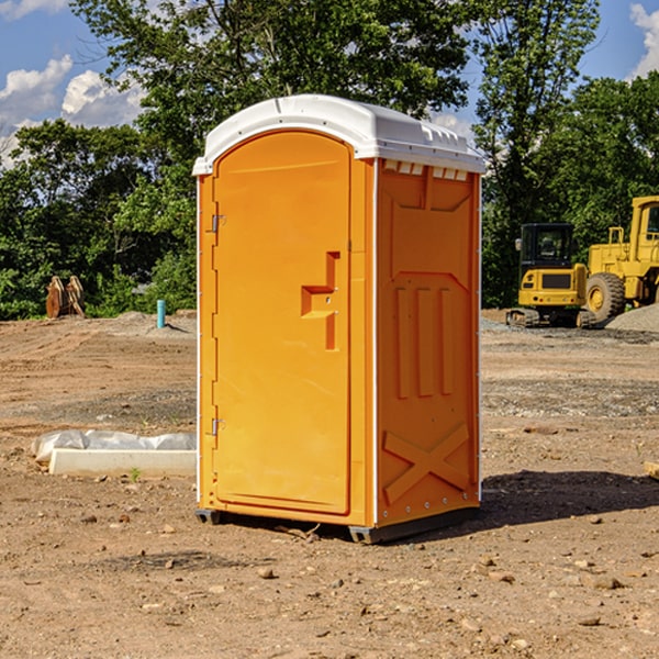 how often are the porta potties cleaned and serviced during a rental period in Dickinson County IA